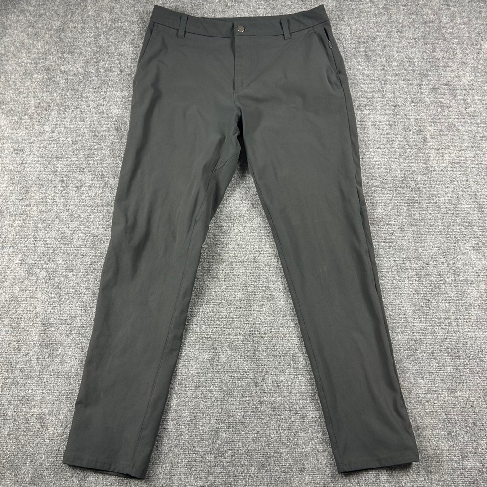 Lululemon Commission Pant Men 32 Obsidian Grey Slim Fit Warpstreme Chino